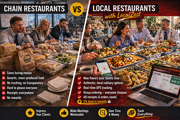Local restaurants vs chain restaurants catering comparison