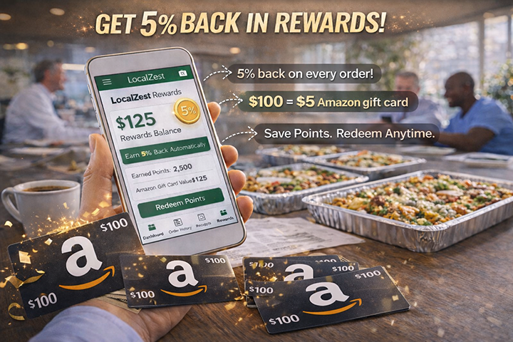Rewards program showing Amazon gift cards and 5 percent back